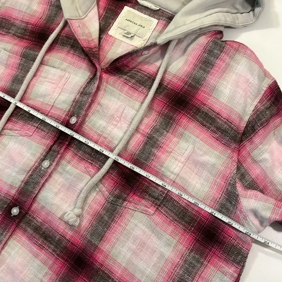 **2/$18** AEO Oversized Hooded Flannel - Size Medium - Picture 4 of 10